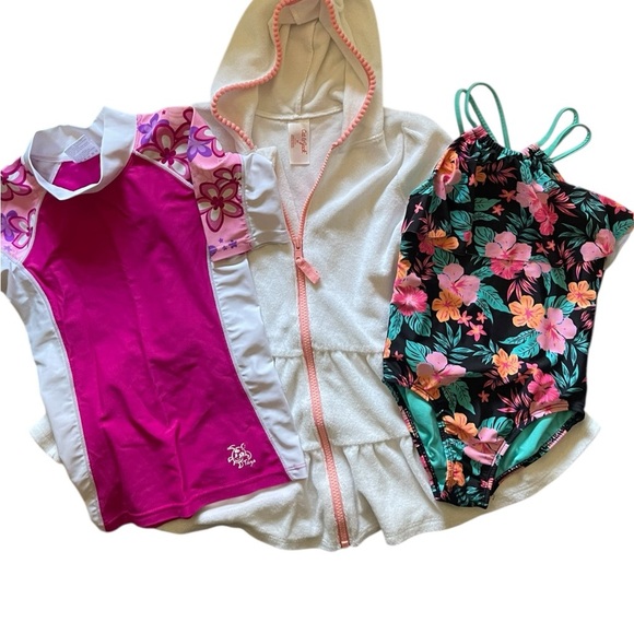 Tuga Rash Guard Girls Size 4/5 Wonder Nation One Piece Swim Suit Size 4/5 - Picture 16 of 16